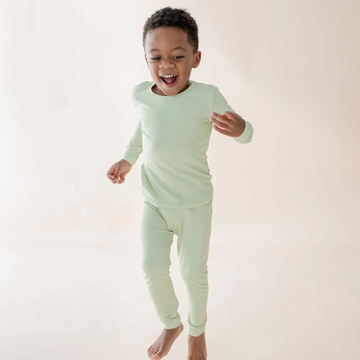 Long Sleeve Pajamas in Basil