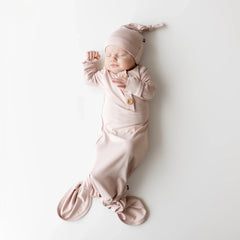 Knotted Gown with Hat Set in Blush