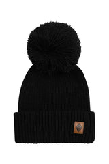 Chunky Knit Pom Beanie in Midnight