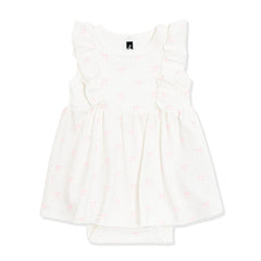 Pointelle Bodysuit Dress in Sweet Pink Bow