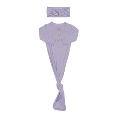 Knotted Gown with Bow Set in Taro
