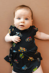 Twirl Bodysuit Dress in Monster Truck