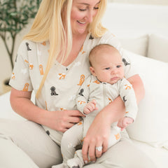 Zippered Footie in Fluffy Dog