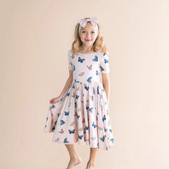 Twirl Dress in Blush Butterfly