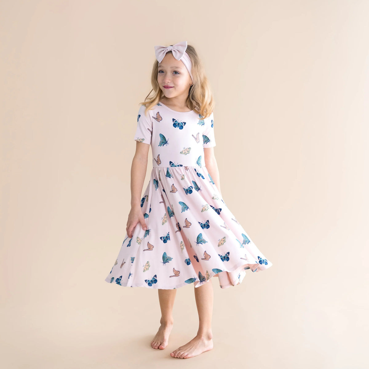 Twirl Dress in Blush Butterfly