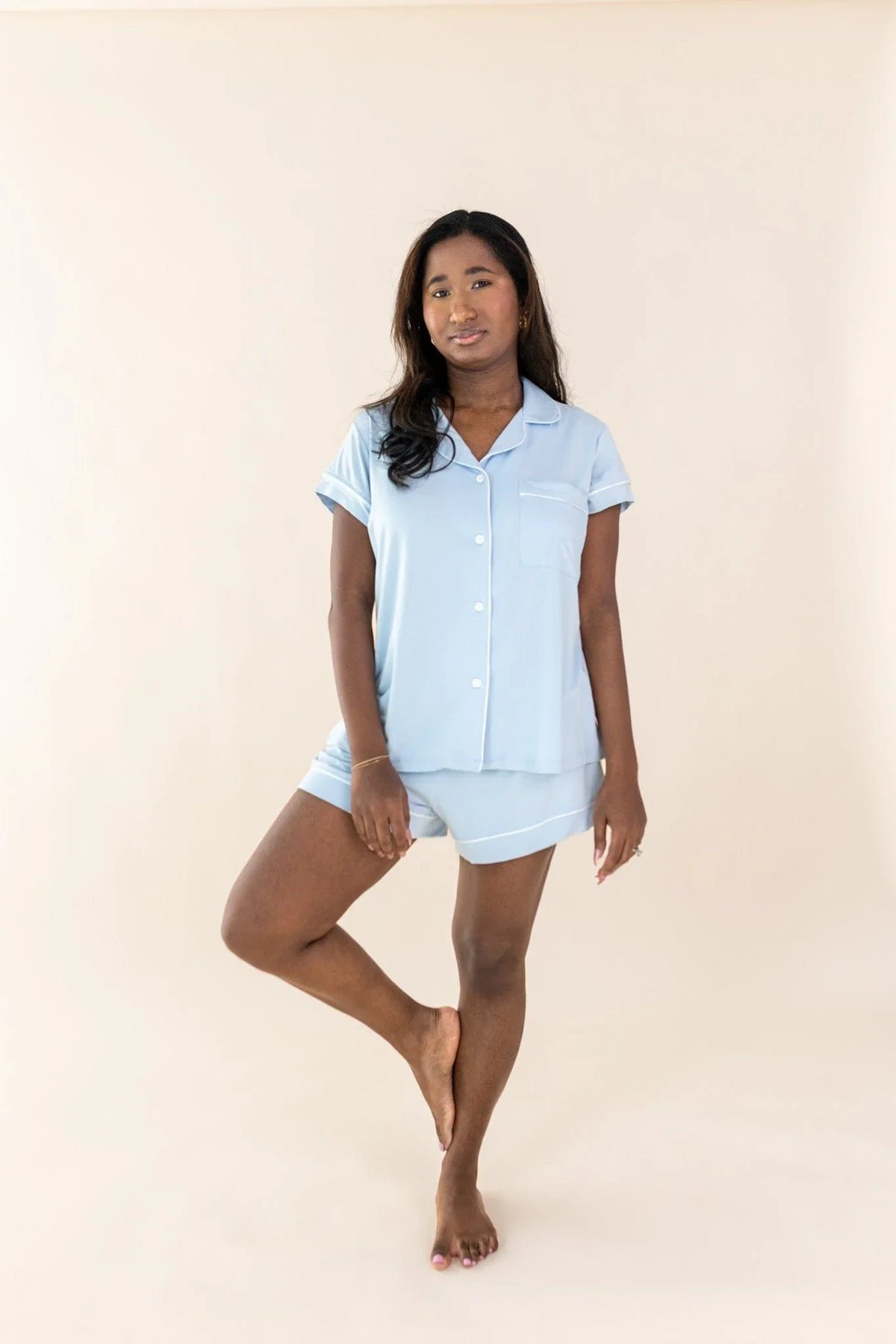 Women's Short Sleeve Pajama Set in Breeze
