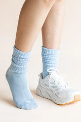 Adult Scrunch Socks in Breeze