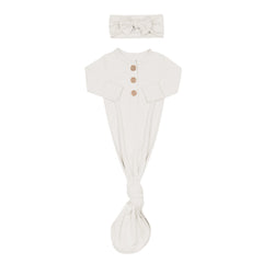Knotted Gown with Bow Set in Oat
