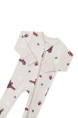 Zippered Footie in Spider-Man