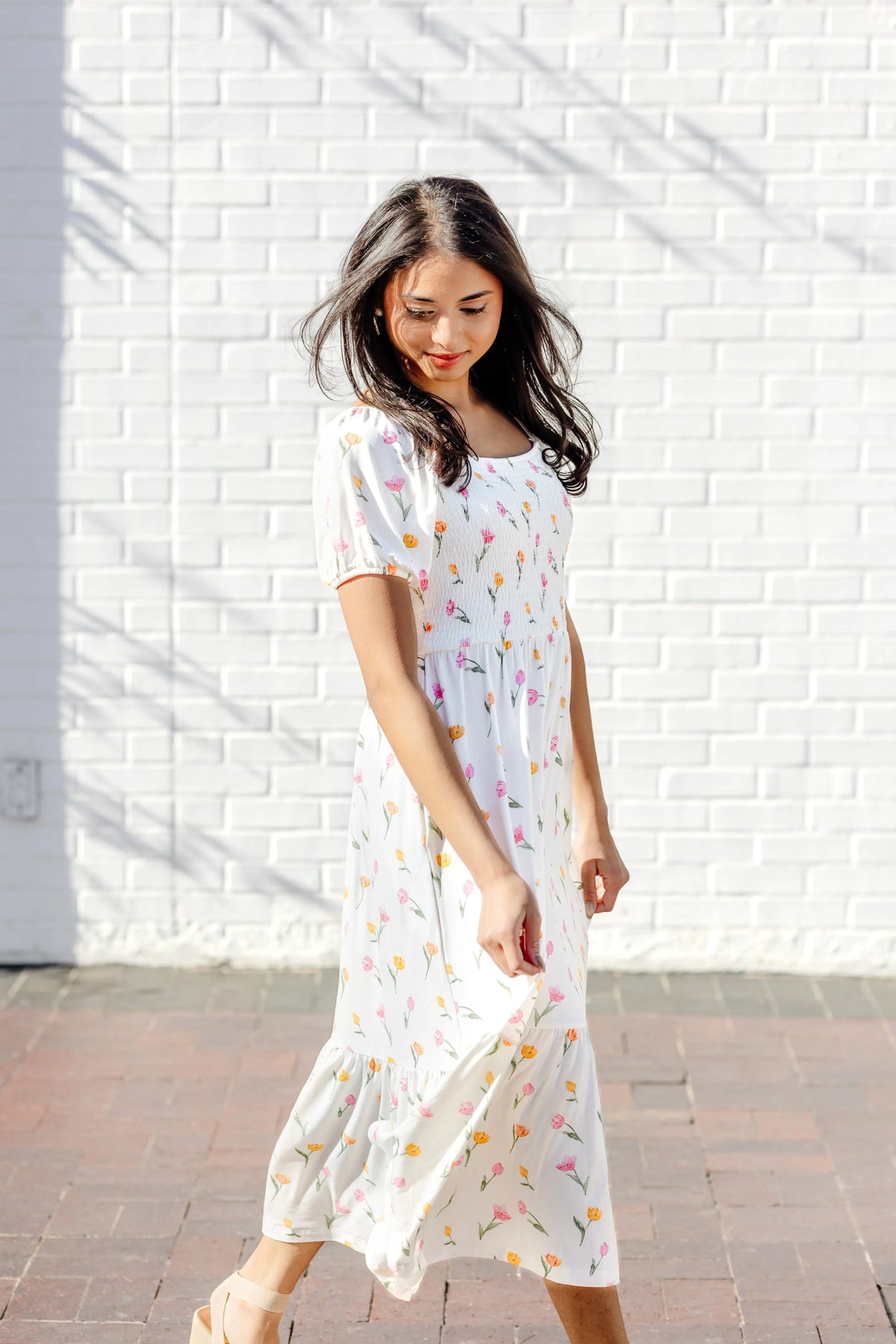 Women’s Smocked Dress in Tulip