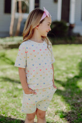 Short Sleeve Jogger Set in Pastel Mickey Mouse