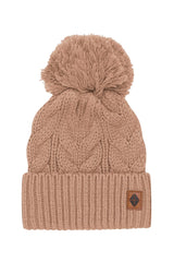 Chunky Cable Knit Beanie in Latte