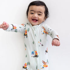 Zippered Romper in Winnie the Pooh Hundred Acre Wood
