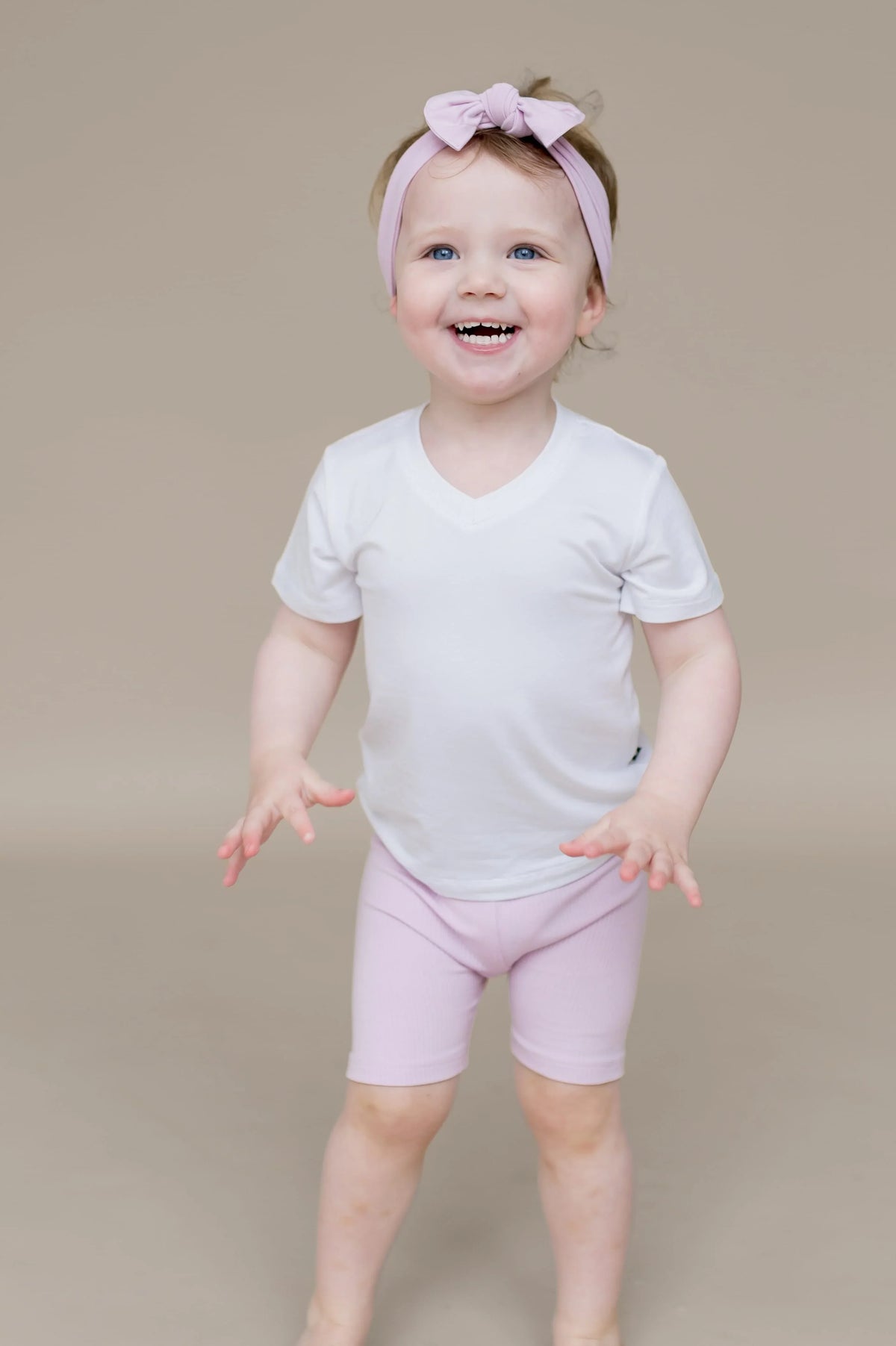Ribbed Toddler Biker Shorts in Thistle