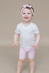 Ribbed Toddler Biker Shorts in Thistle