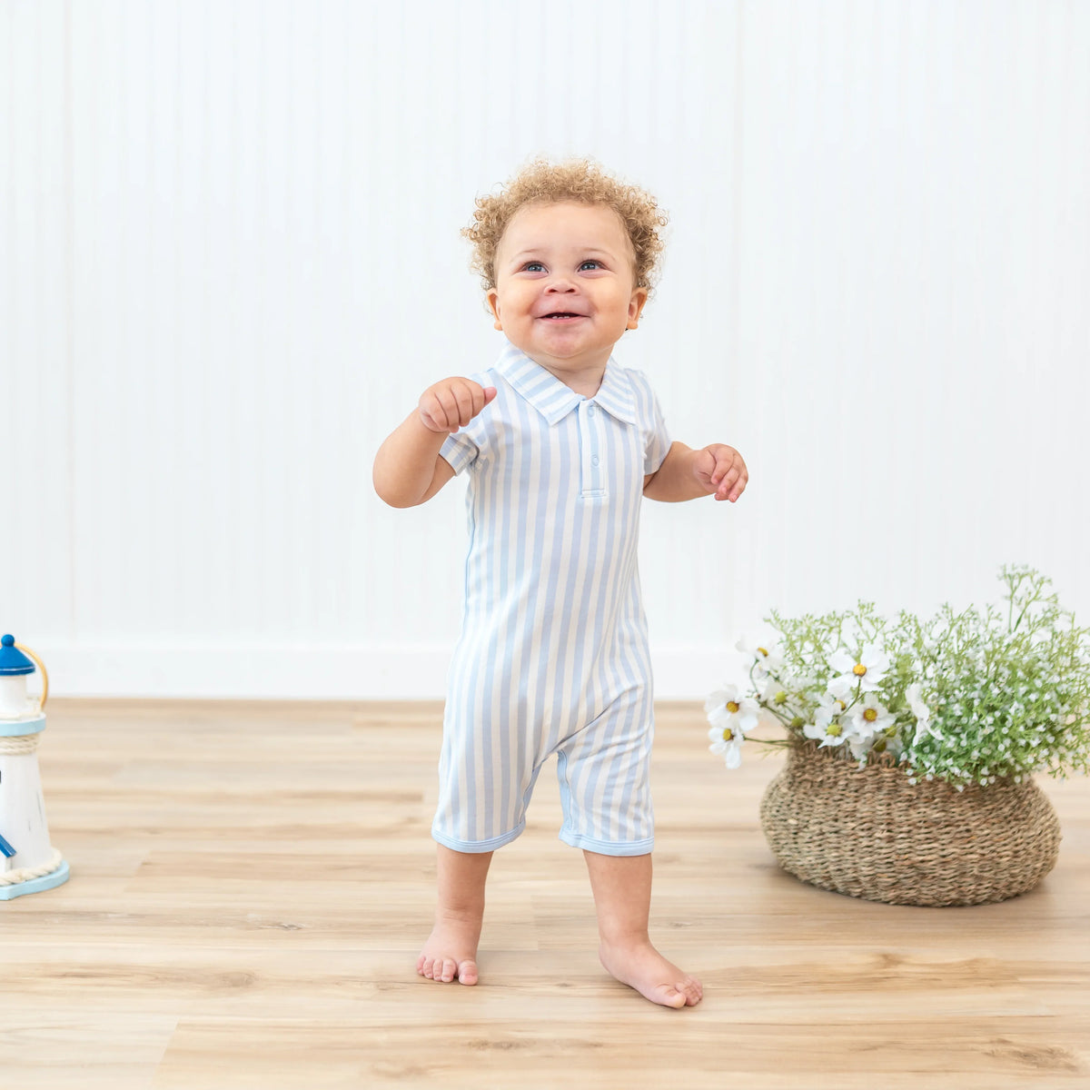 Polo Shortall in Small Mist Stripe