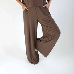 Women's Wide Leg Pant Set in Espresso