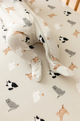 Zippered Footie in Fluffy Cat