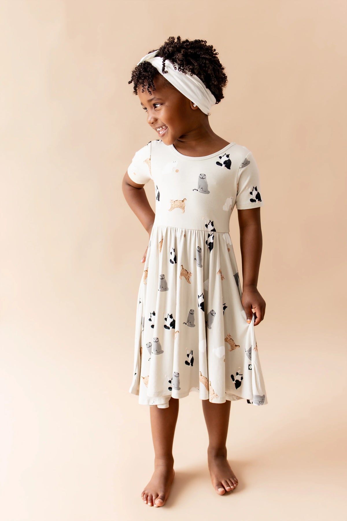 Twirl Dress in Fluffy Cat