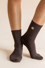 Adult Crew Socks in Espresso