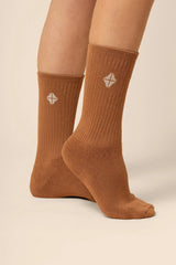 Adult Crew Socks in Latte