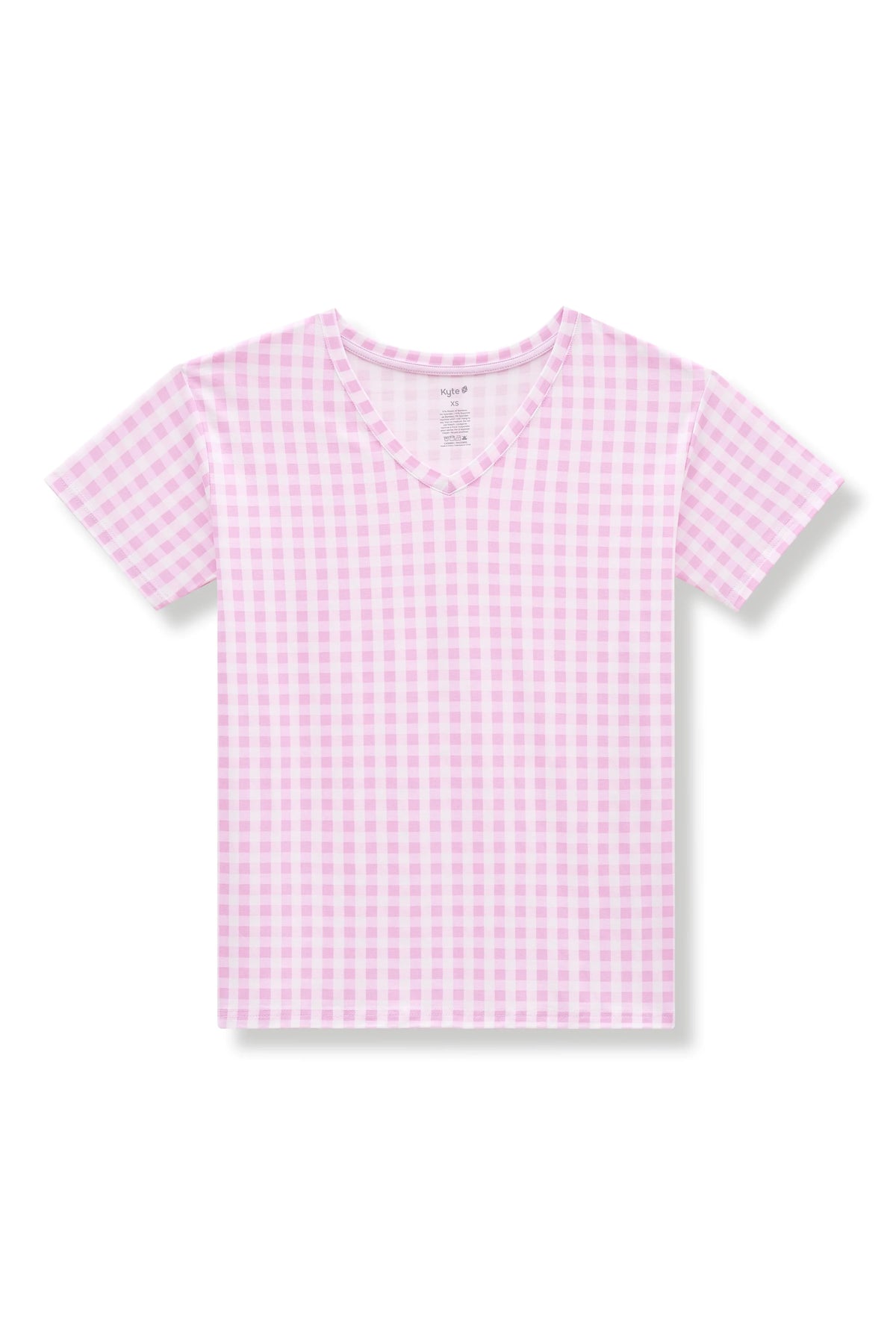 Women's Relaxed Fit V-Neck in Gingham Thistle