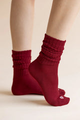 Adult Scrunch Socks in Ruby