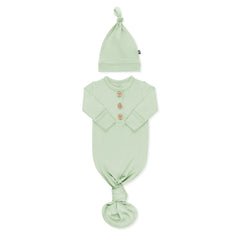 Knotted Gown with Hat Set in Basil