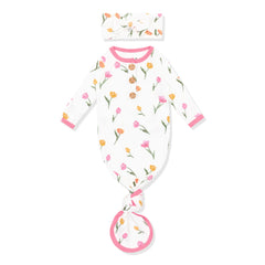 Knotted Gown with Bow Set in Tulip
