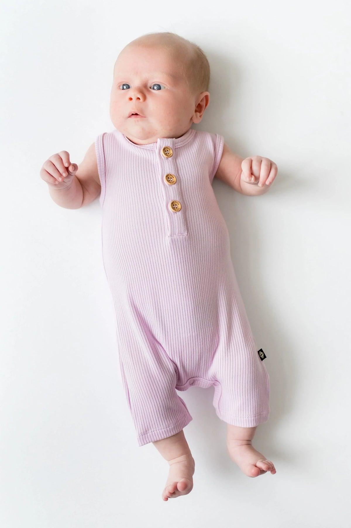 Ribbed Sleeveless Shortall in Thistle