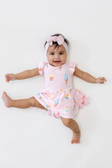Twirl Bodysuit Dress in Sakura Ice Cream