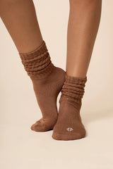 Adult Scrunch Socks in Latte