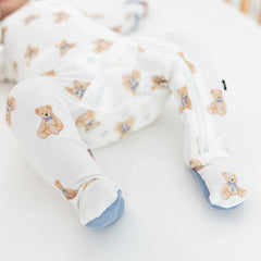 Zippered Footie in Teddy Bear