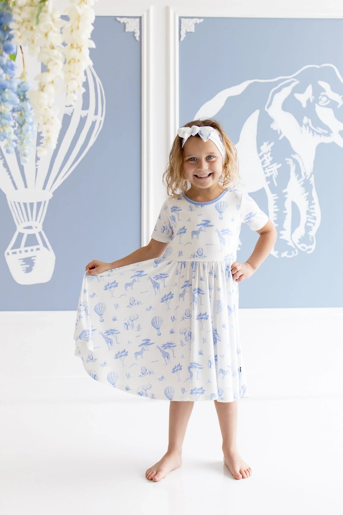 Twirl Dress in Toile Safari