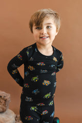 Long Sleeve Pajamas in Monster Truck