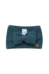 Chunky Knit Bow Headband in Atlantic