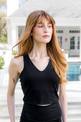 Bamboo Flex Bra Tank in Midnight